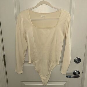Cream Long Sleeve Bodysuit